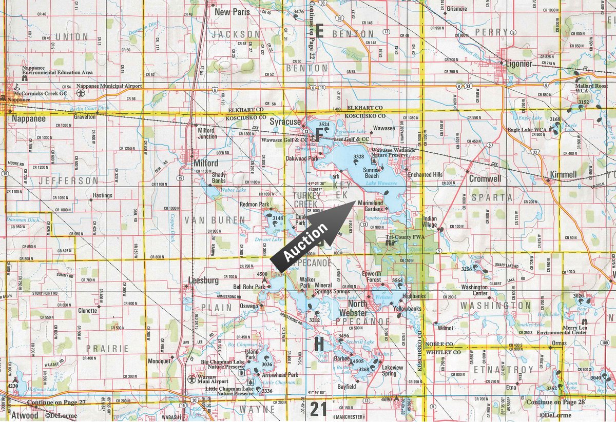 Area map - FARM EQUIPMENT AUCTION IN KOSCIUSKO COUNTY, INDIANA